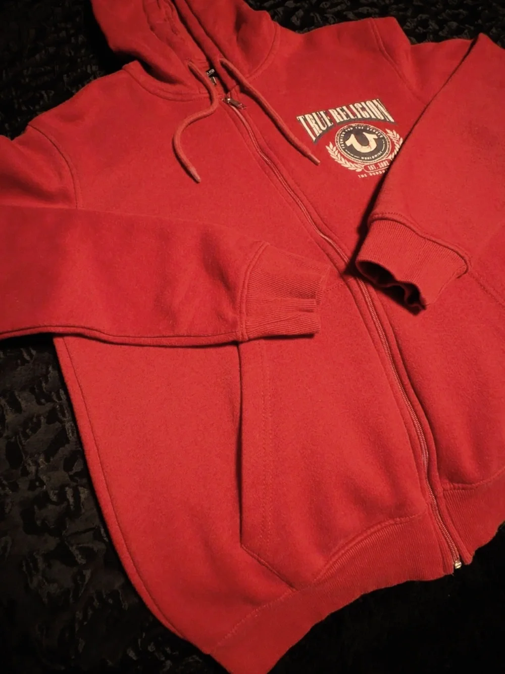 True Religion Red Crewneck Sweatshirt with Logo Graphic
